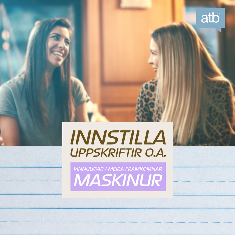 Innstilla uppskriftir o.a. ( vinnuligar / meira framkomnar maskinur )