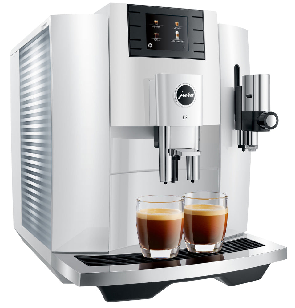 JURA E8 (EB) PIANO WHITE - PROFESSIONAL AROMA GRINDER