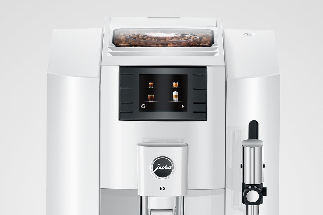 JURA E8 (EB) PIANO WHITE - PROFESSIONAL AROMA GRINDER
